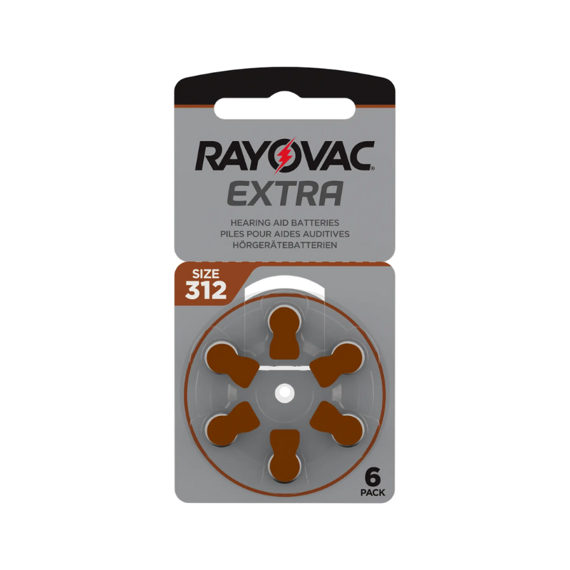 Rayovac Hearing Aid 312 Hörgerätebatterie im 6er Blister