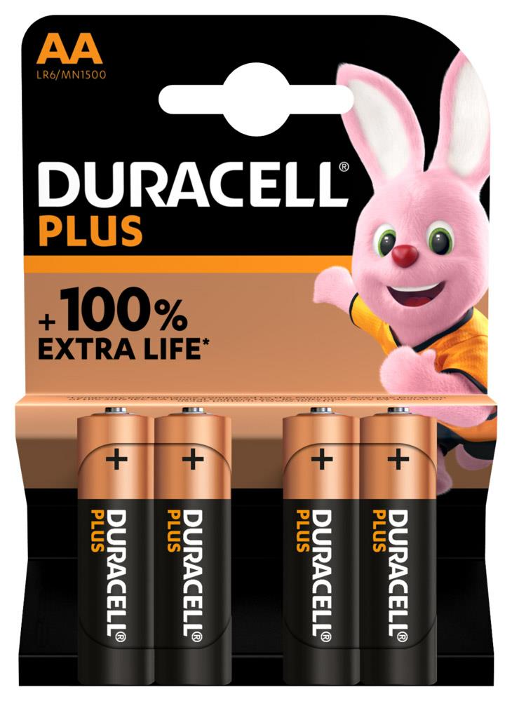 DURACELL Plus 100% Power MN1500-K4  Blister á 4 Stk. Batterie 1,5V LR06 AA Mignon