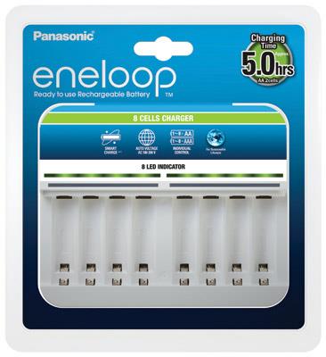 PANASONIC eneloop 1-8 AA/AAA Ladegerät  BQ-CC63 mit Einzelschachtüberwachung