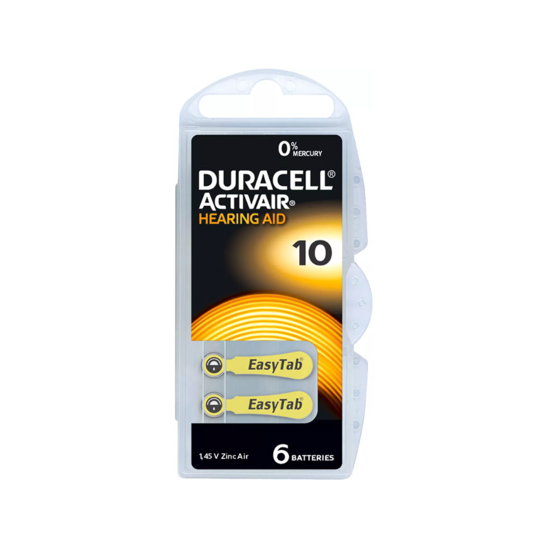 Duracell Easy Tab 10  DA10N6 Hörgerätebatterie Blister á 6 Stk