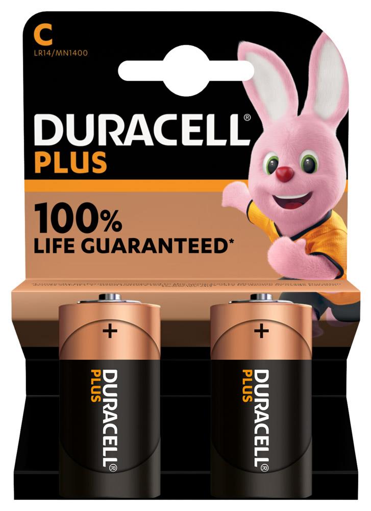 DURACELL Plus 100% Power  MN1400-K2  Blister á 2 Stk. Batterie 1,5V LR14 C Baby